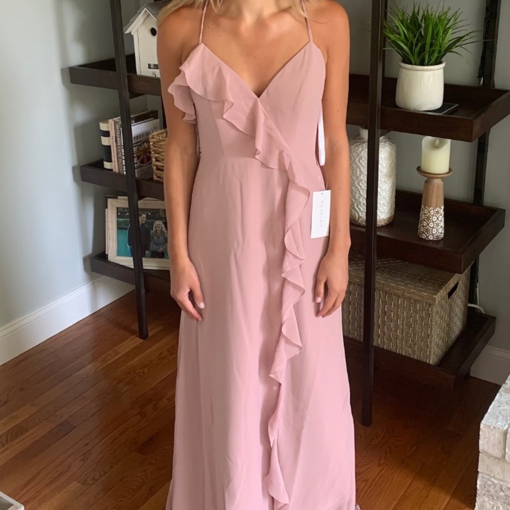 Revelry Chiffon Rose Quartz Dress